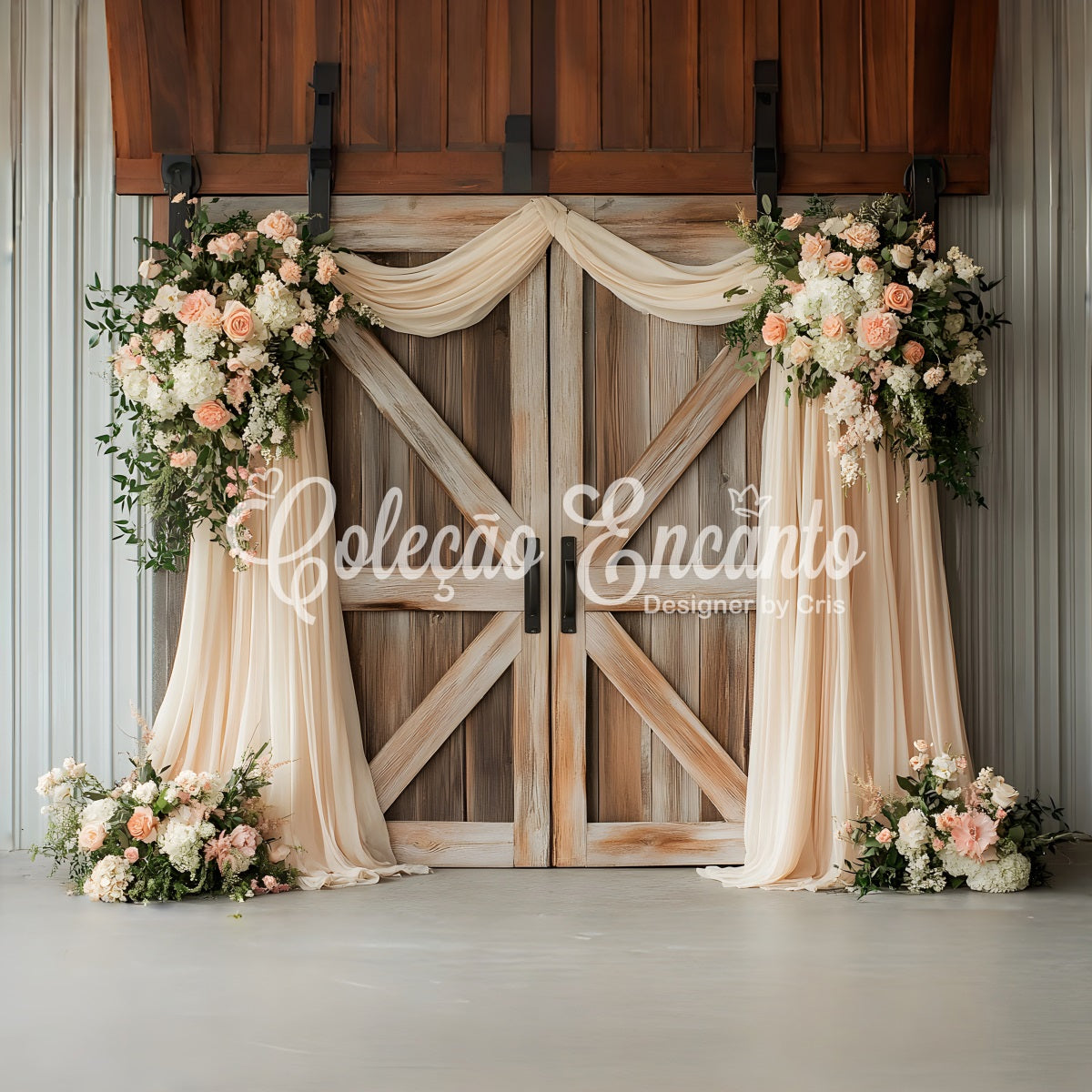 Ideen für Muttertags-Hintergründe Rustikaler Blumenbogen Muttertags-Fotoshooting-Hintergrund von Magali