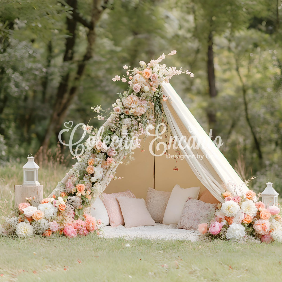 Hintergrund für den Muttertag Blumen-Tipi-Aufbau Muttertags-Fotografie-Hintergründe von Magali