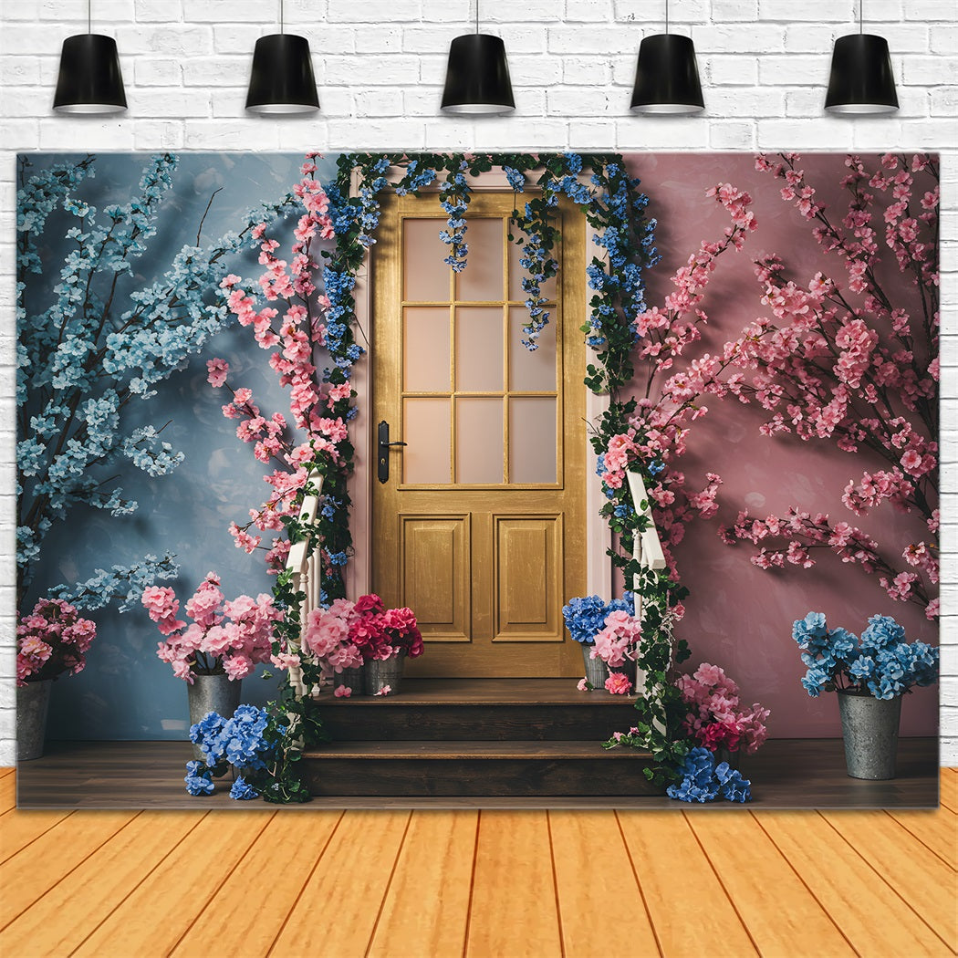 Hintergründe für den Muttertag Zweifarbige Blumentür Muttertags-Fotohintergründe von Magali