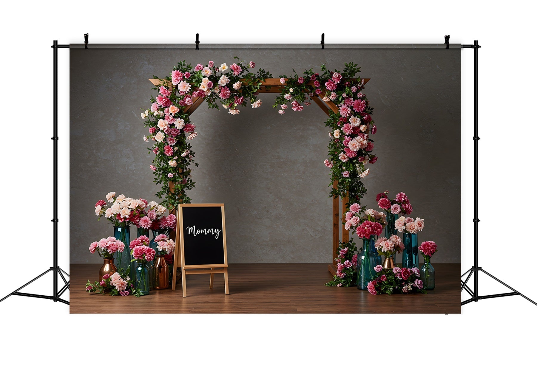 Fotokulissen für den Muttertag Rosa Blumenbogen Fotokulissen für den Muttertag von Magali