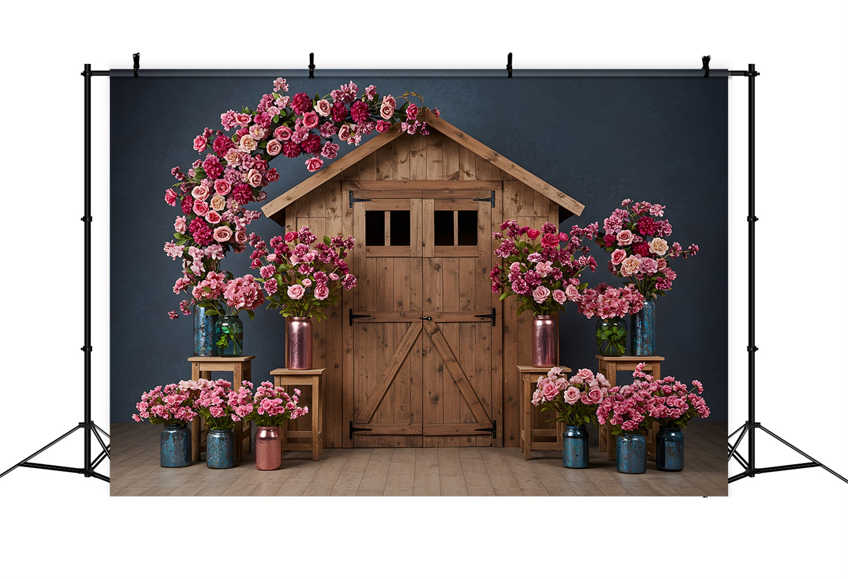 Kulissenideen für den Muttertag Rosa Blumen-Scheunentor Kulissenideen für den Muttertag von Magali