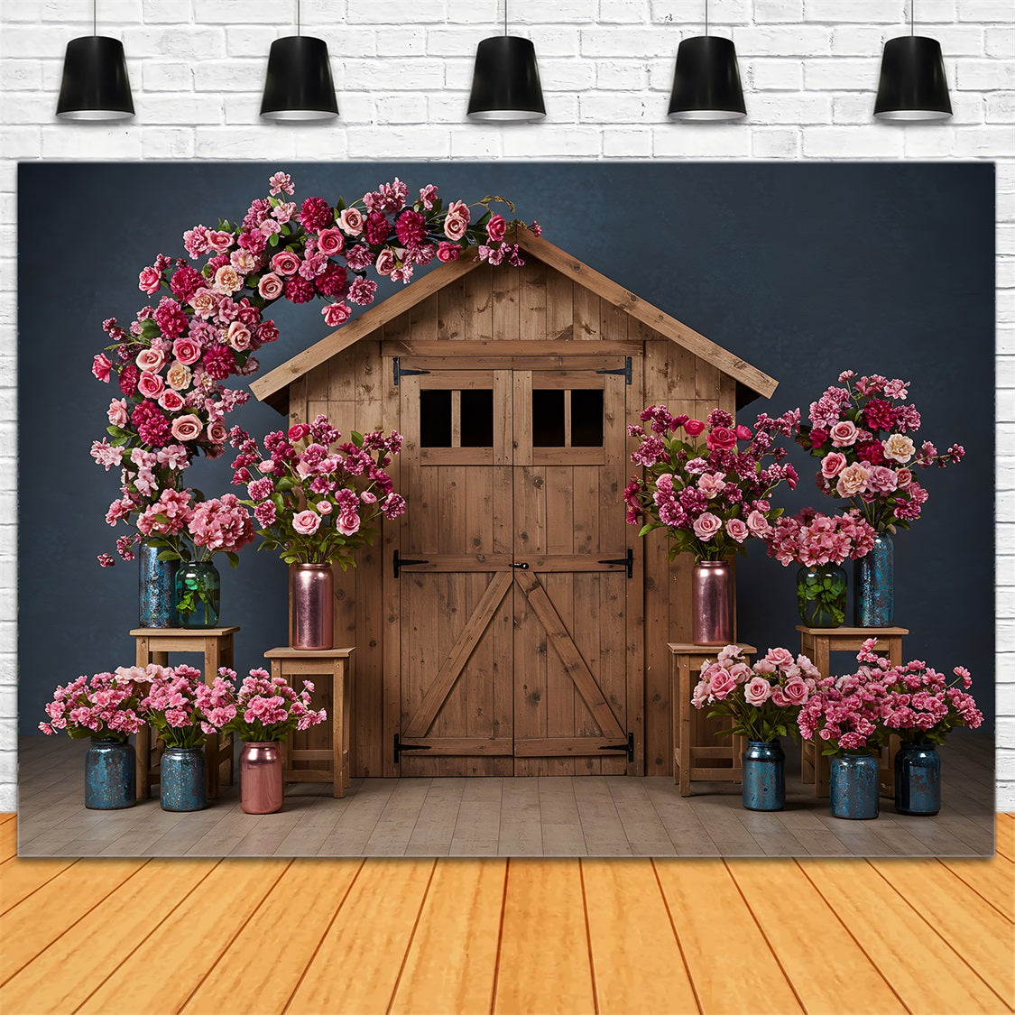 Kulissenideen für den Muttertag Rosa Blumen-Scheunentor Kulissenideen für den Muttertag von Magali