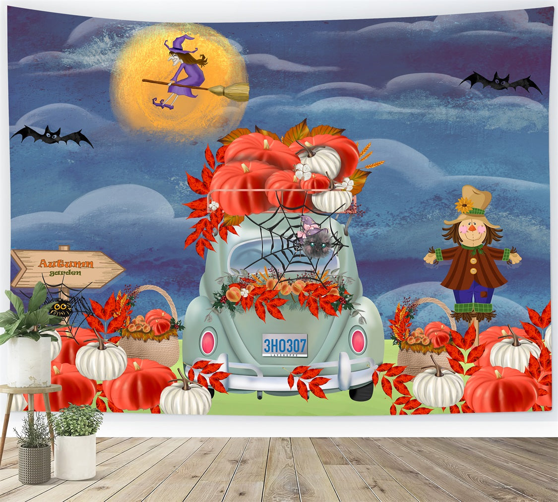 Hintergründe für Kinder Herbst Kürbis Auto Erntemond Halloween Hintergrund Kinder von Magali