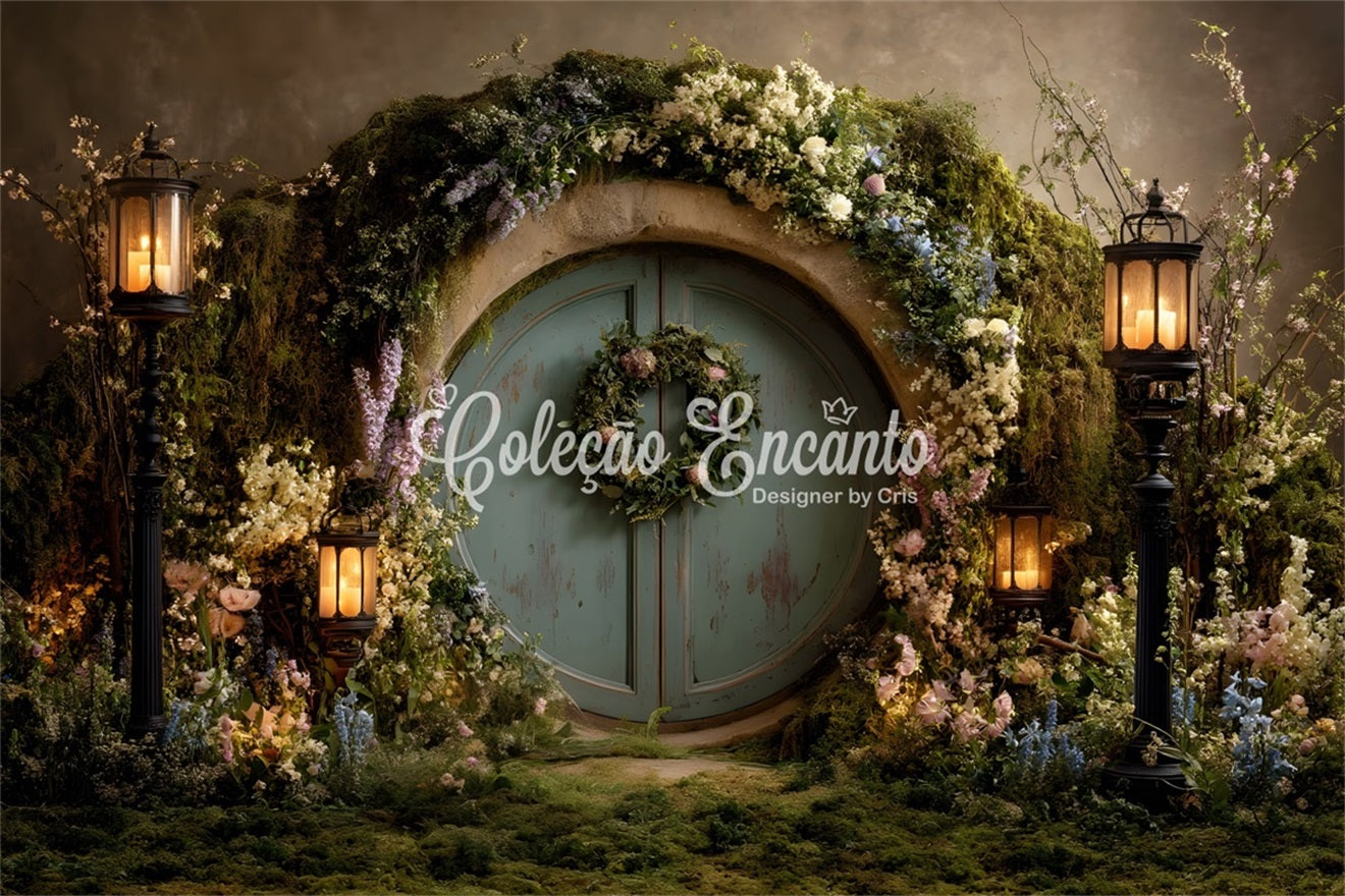 Hintergrund mit Hasenbau Mystischer Garten Tür Laternenlicht Osterhintergrund-Ideen von Magali