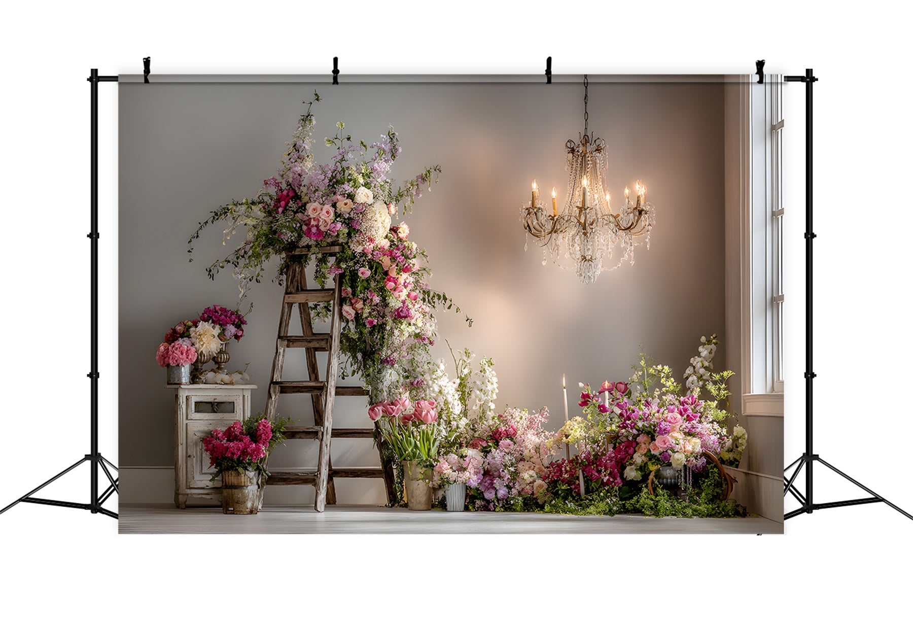 Hintergründe zum Muttertag Rustikale Blumenleiterarrangements Fotohintergrund zum Muttertag von Magali