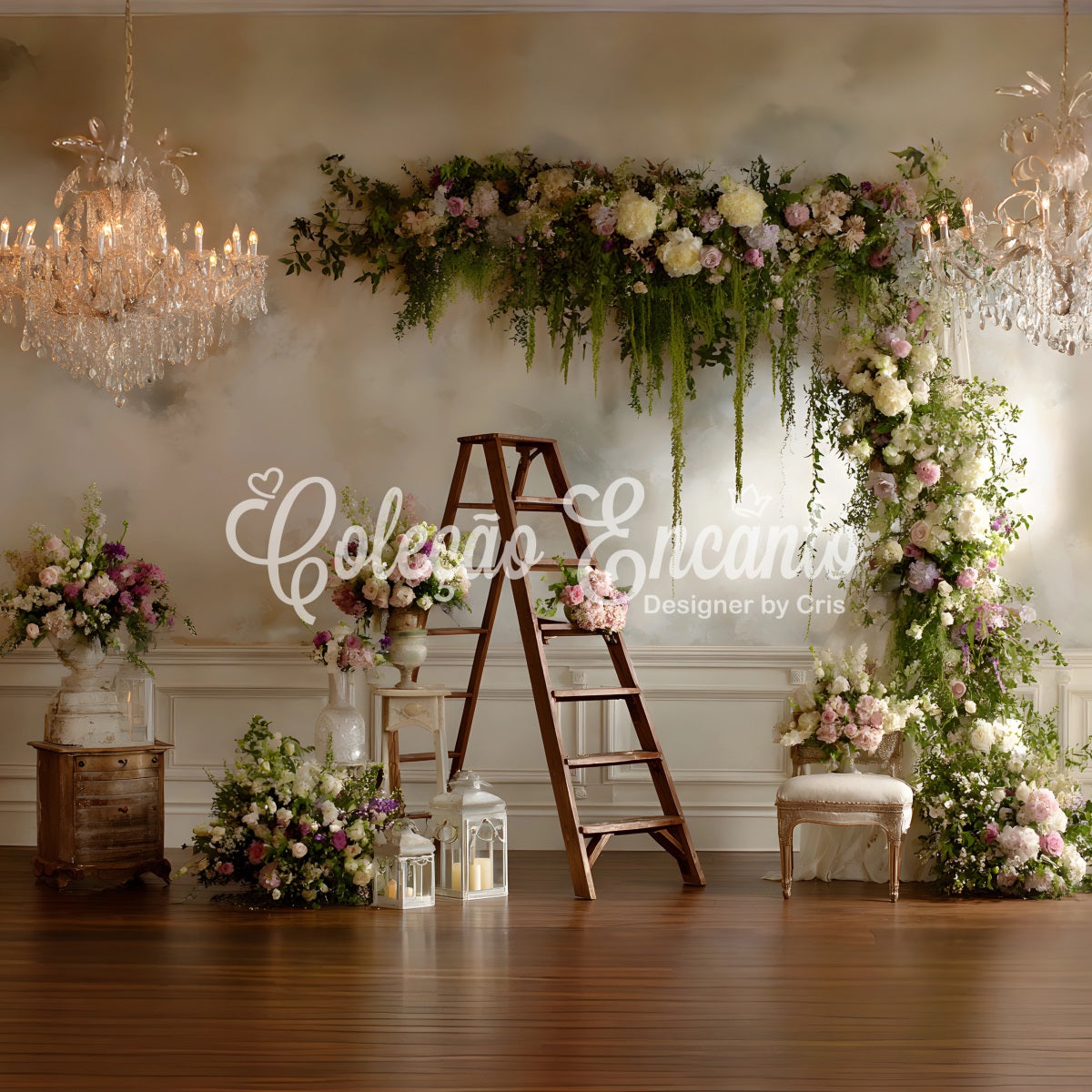 Hintergrund zum Muttertag Üppiger Blumenbogenleiter Fotohintergründe zum Muttertag von Magali