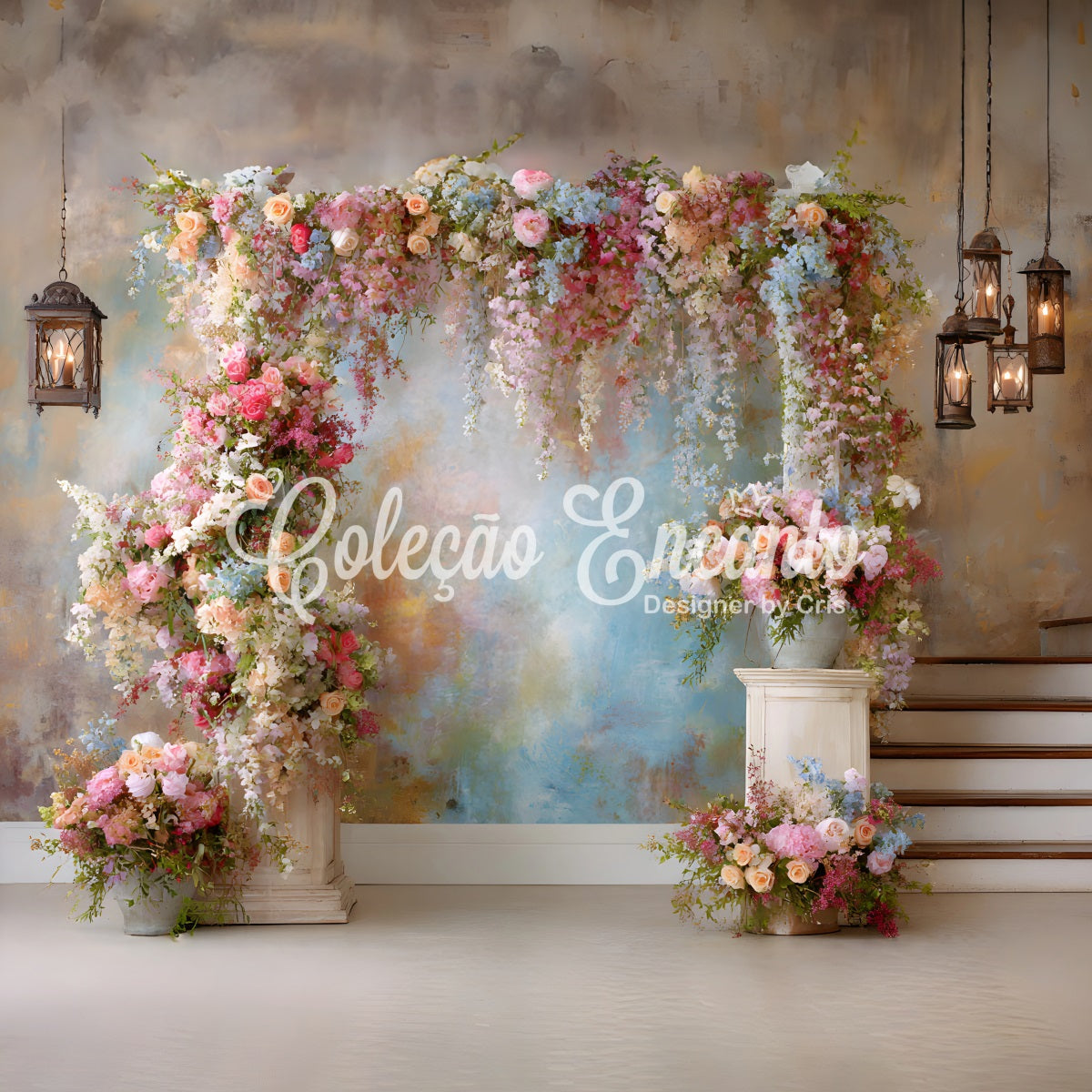 Ideen für Muttertags-Hintergründe Blumengarten-Treppenhaus-Eingang Fotohintergründe für den Muttertag von Magali