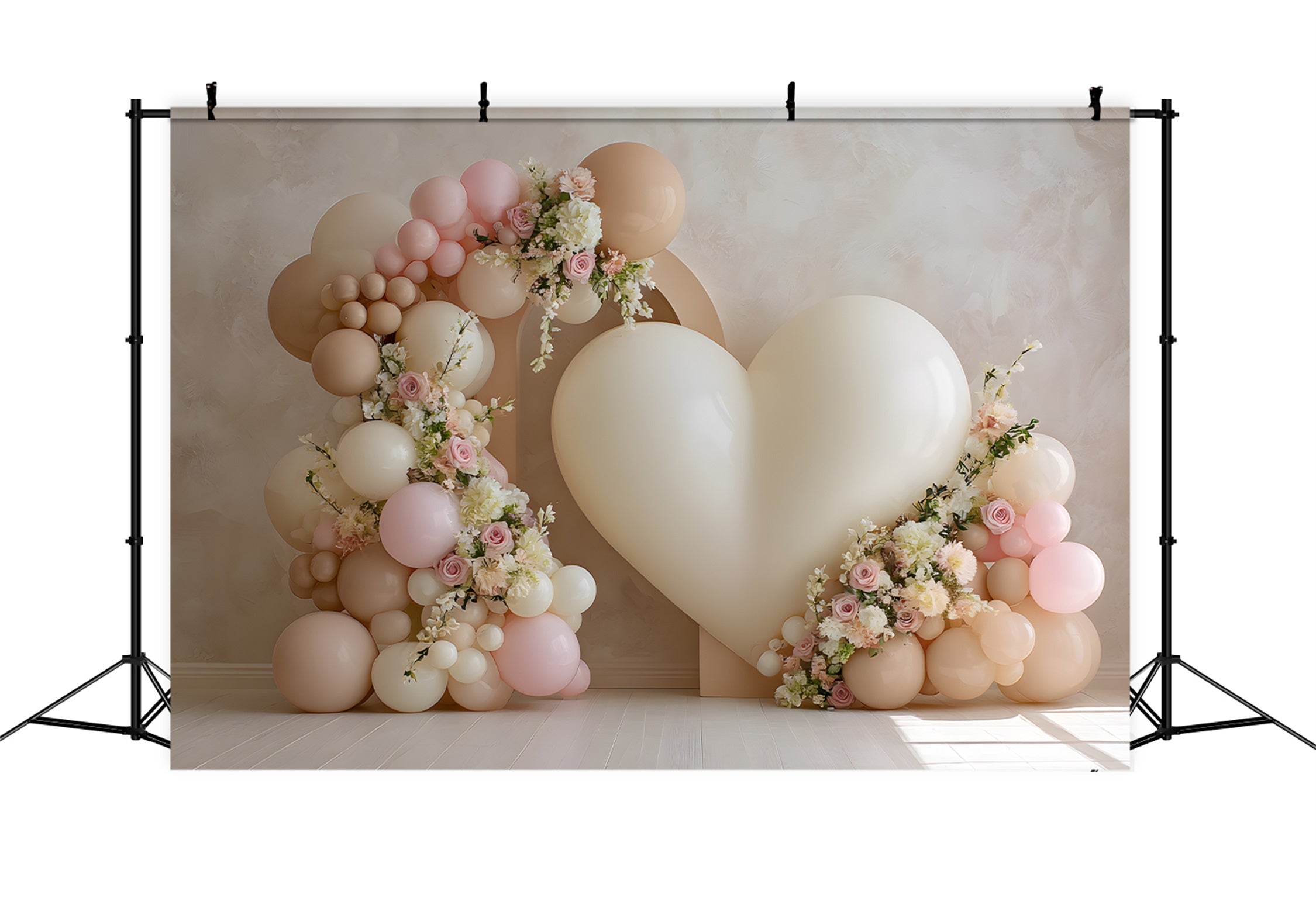 Ballon-Hintergrund für den Muttertag Liebesherz Rosen Blumen Fotokabine Hintergrund für den Muttertag von Magali