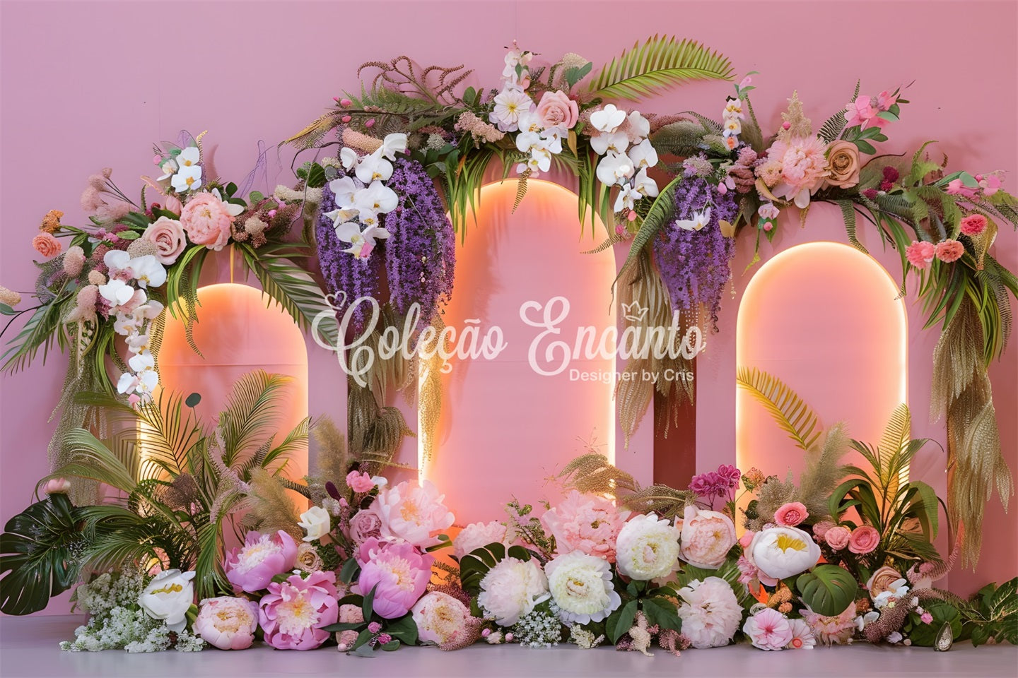 Hintergründe zum Muttertag Eleganter Hintergrund mit pastellfarbenen Blumenarrangements zum Muttertag von Magali