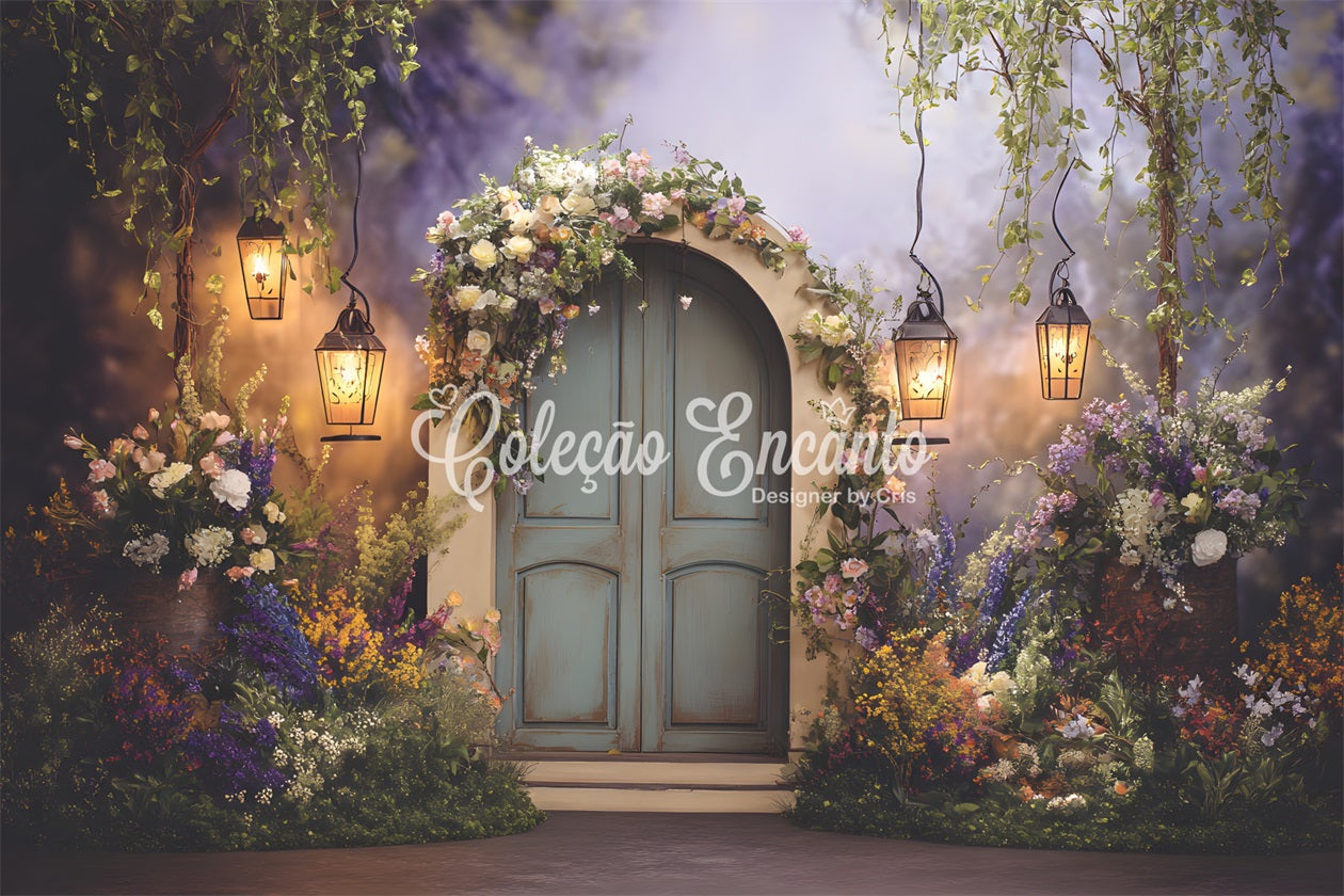 Hintergrund für Fotoshooting zum Muttertag Charmante Vintage-Türöffnung Hintergrund für Muttertagsfotos von Magali