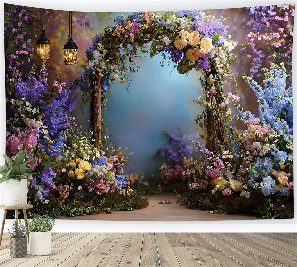 Ideen für Hintergründe zum Muttertag Zarter pastellfarbener Blumenbogen Hintergrunddesign zum Muttertag von Magali