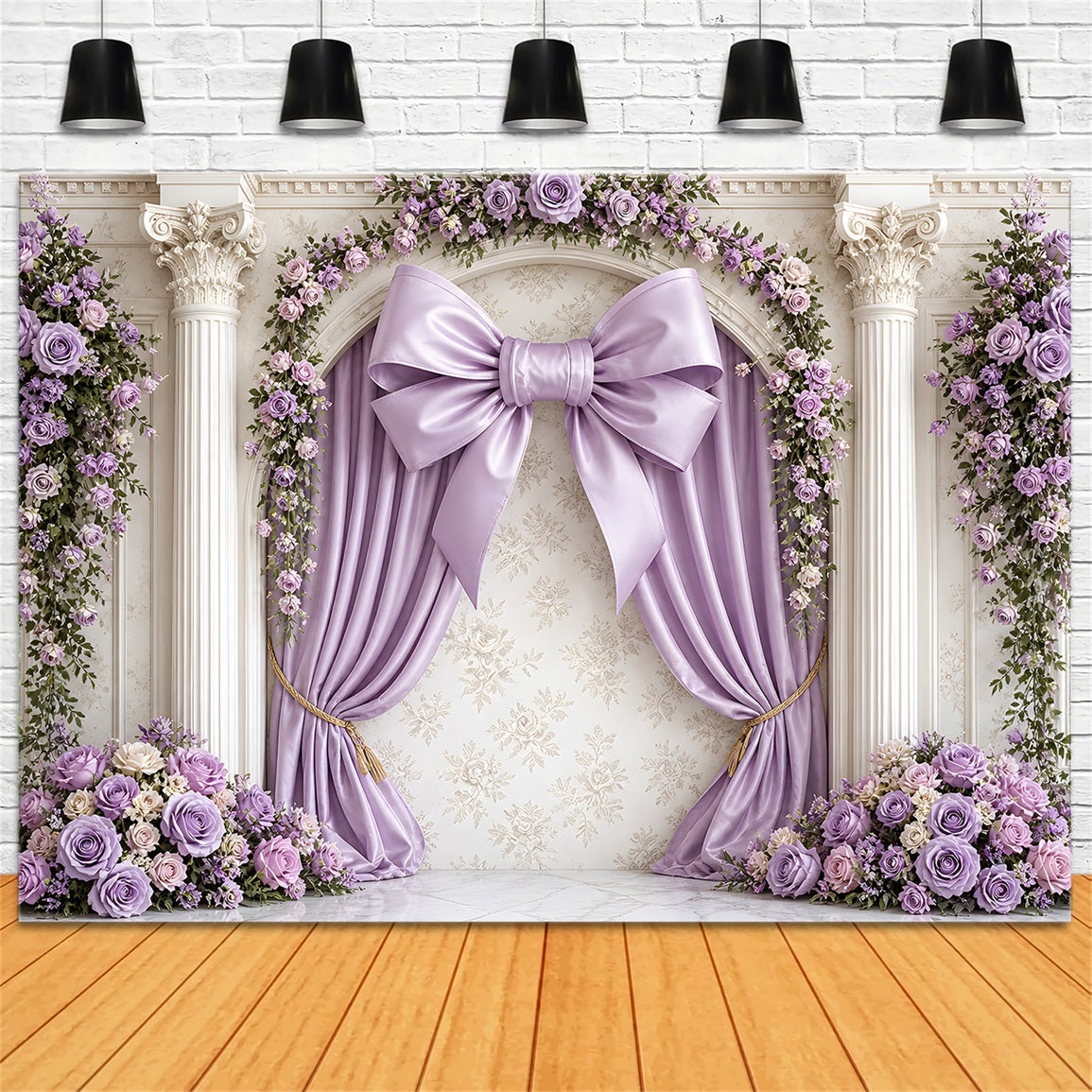 Lavendel Schleife Blumenpalast Baby Fotohintergrund Kinder Kulisse CEM65-13