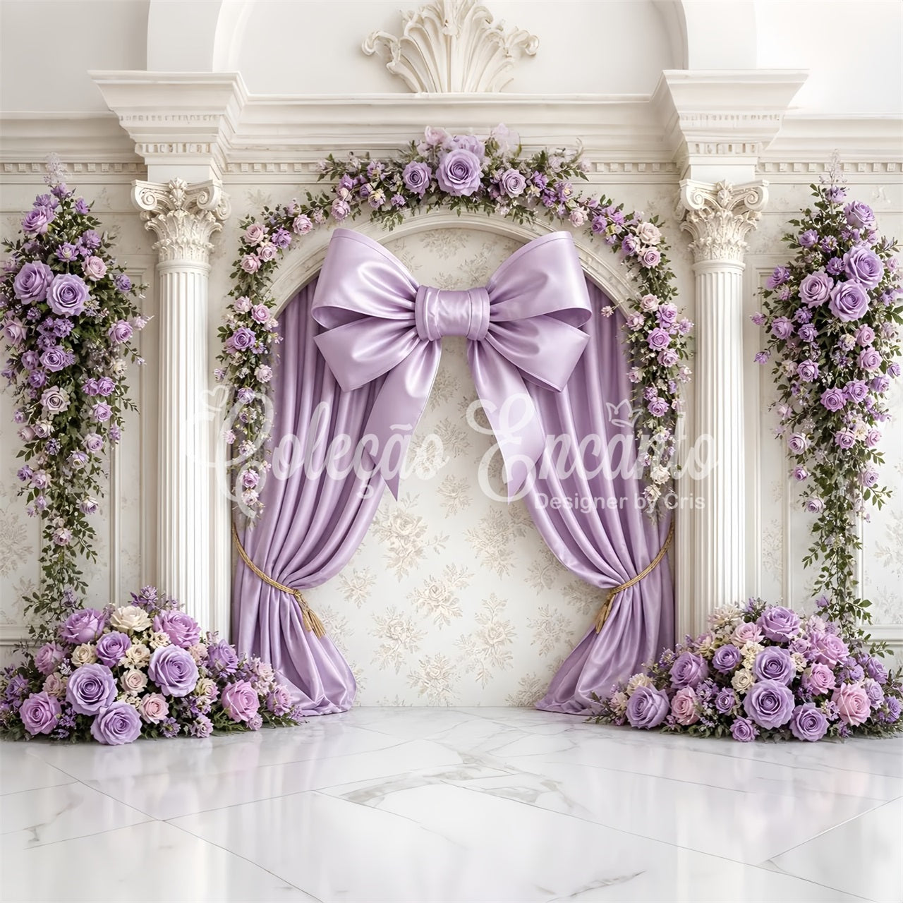 Lavendel Schleife Blumenpalast Baby Fotohintergrund Kinder Kulisse CEM65-13