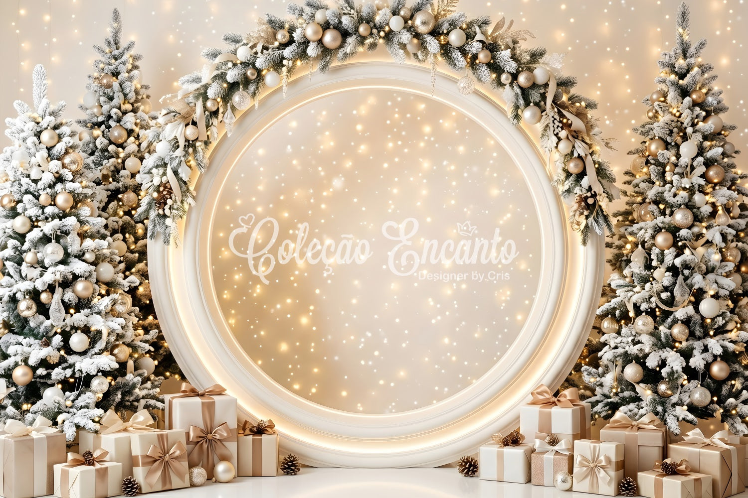 Bühnen Szene Gold Bogen Geschenke Festtage Fotografie CEM65-131