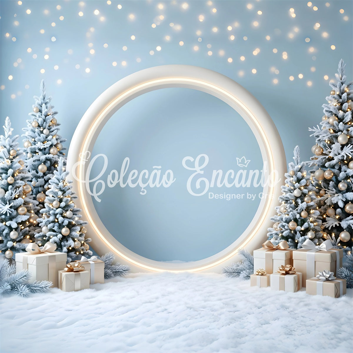 Frost Bogen Szene Blau Rundarch Geschenk Winter CEM65-132