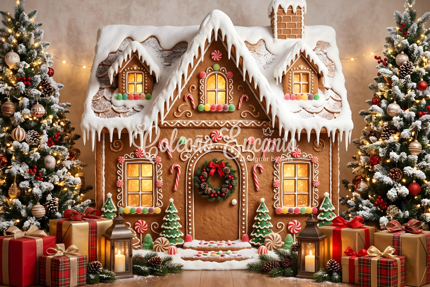 Lebkuchen Szene Schnee Hütte Geschenk Winter CEM65-198