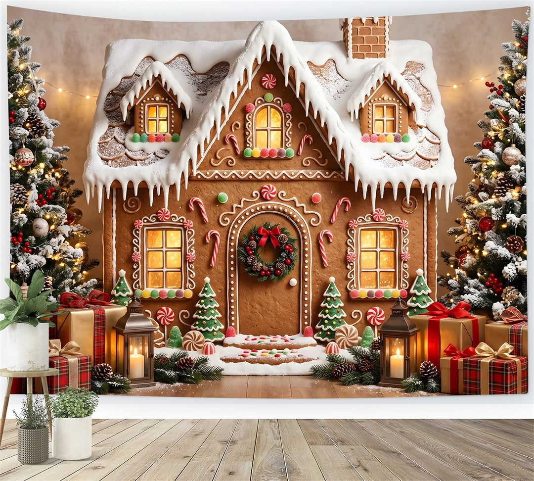 Lebkuchen Szene Schnee Hütte Geschenk Winter CEM65-198