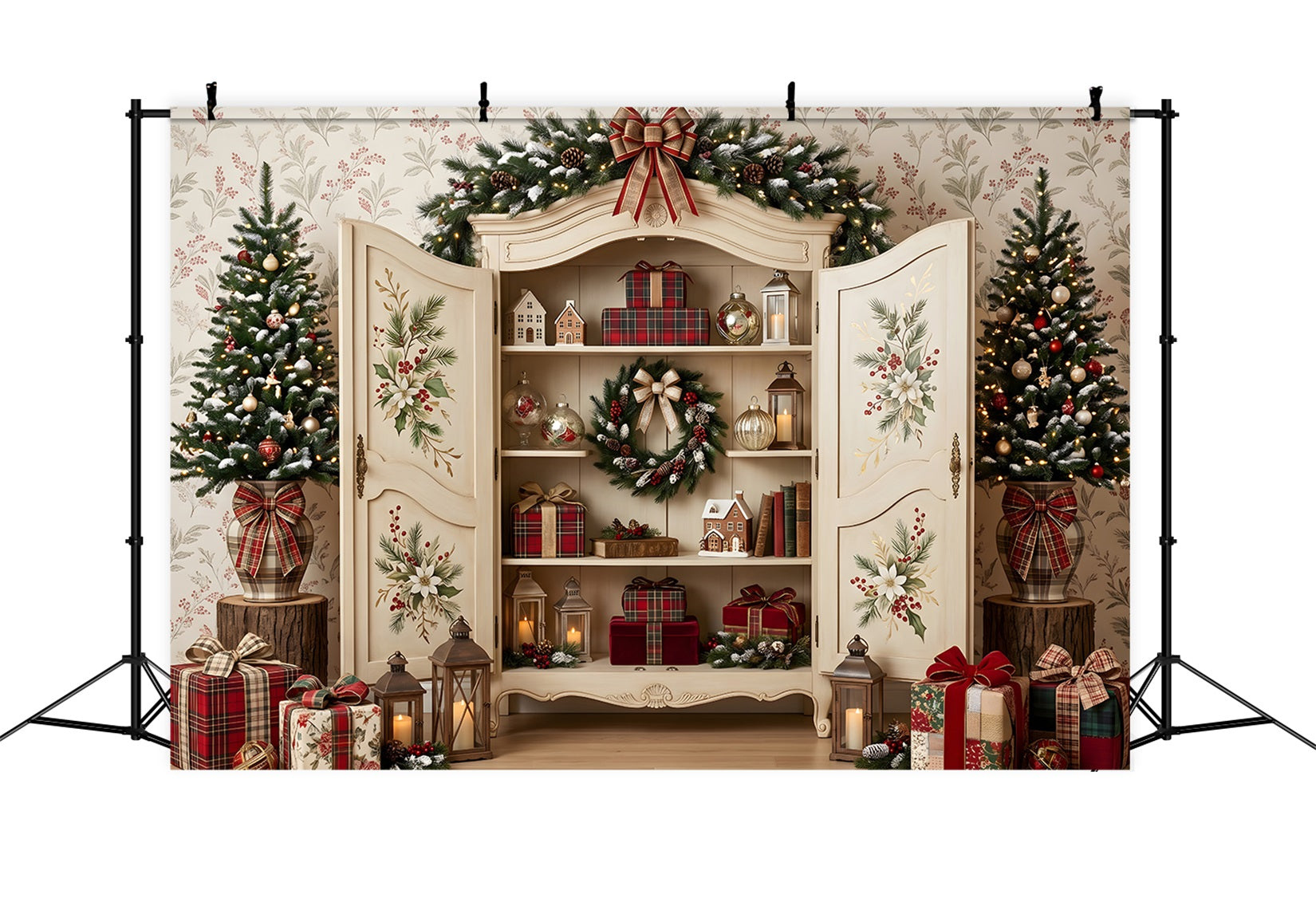 Offener Schrank Szene Blumen Geschenk Winter CEM65-200
