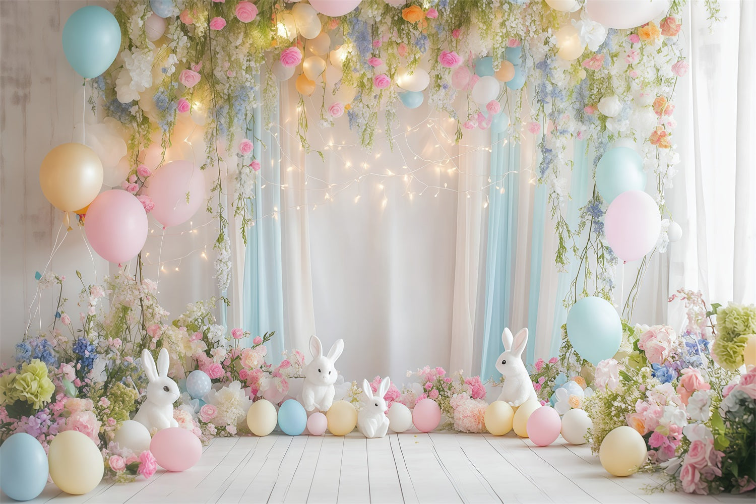 Ostern Backdrop Floral Vine Ballon Backdrop CJJ-161