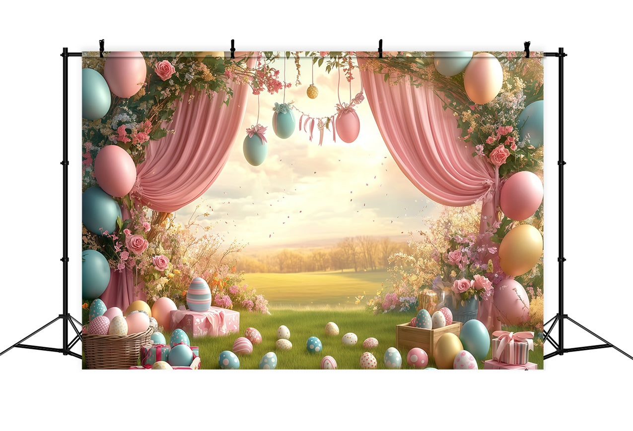 Osterei-Hintergrundkulissen Floral Egg Wonderland Hintergrund CJJ-166
