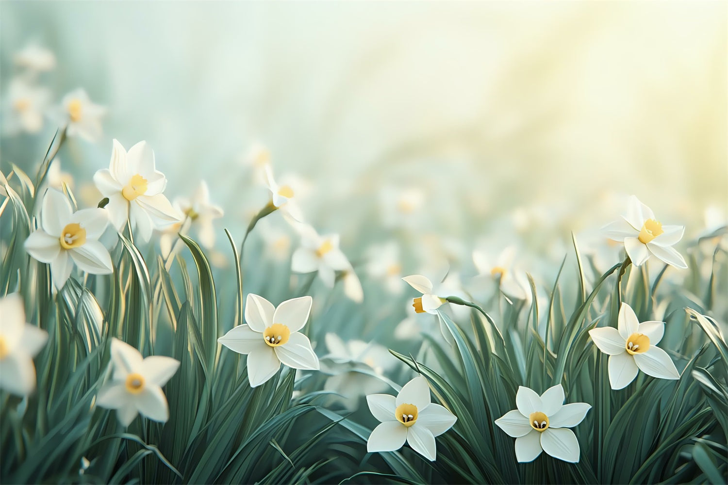 Narzisse Backdrop Soft Glow Floral Fotografie Hintergrund CJJ2-10
