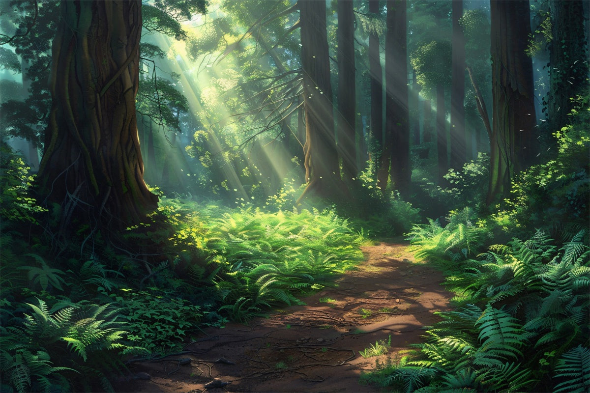 Kulisse Wald Verträumter Naturpfad Sonnenlicht Kulisse CJJ2-137