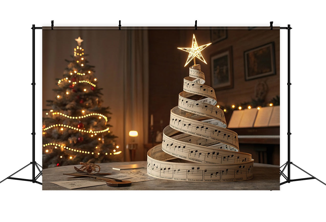Freude an der Welt Backdrop Weihnachtsbaum Noten Backdrop CJJ2-14