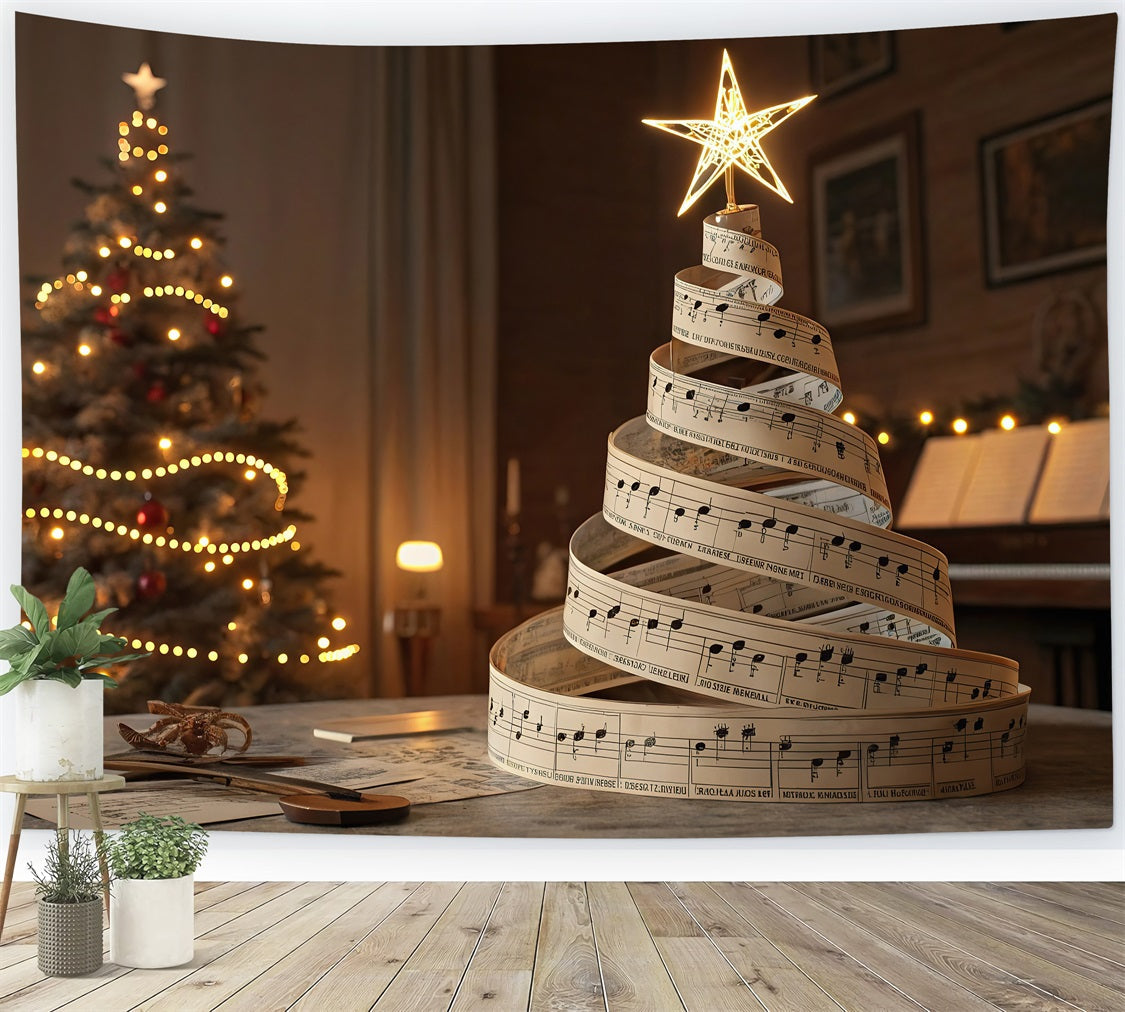 Freude an der Welt Backdrop Weihnachtsbaum Noten Backdrop CJJ2-14