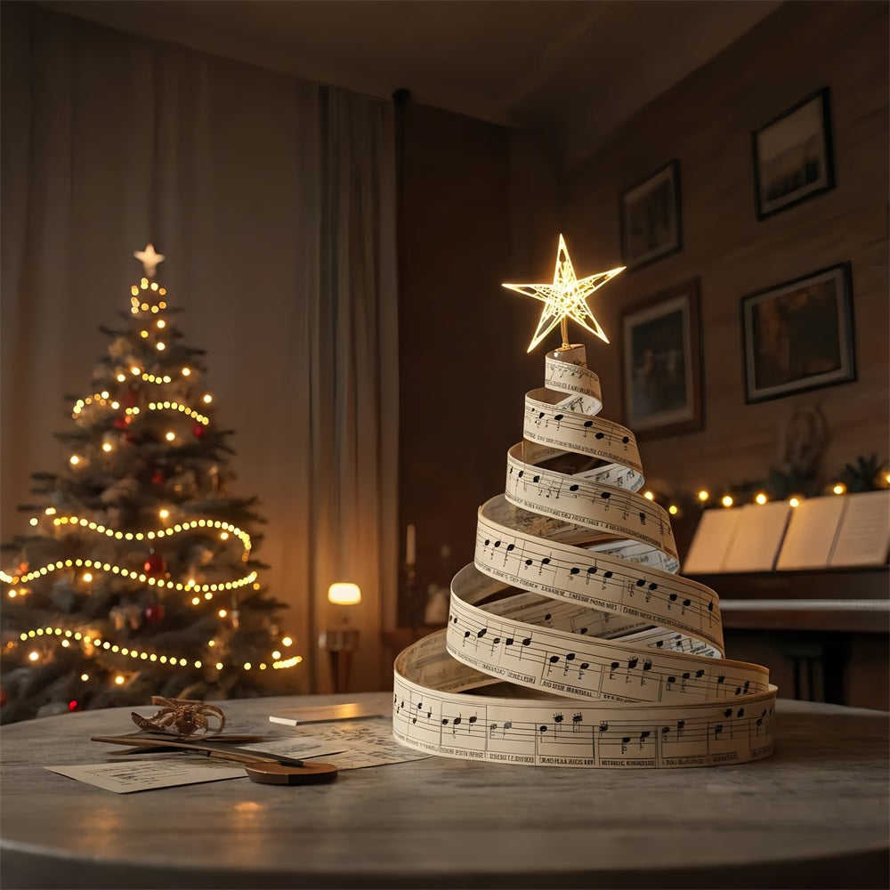 Freude an der Welt Backdrop Weihnachtsbaum Noten Backdrop CJJ2-14