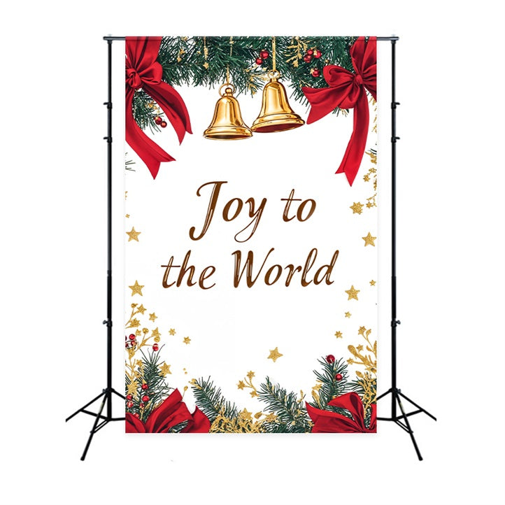 Freude an der Welt Backdrop Weihnachtsglocken Rote Bänder Backdrop CJJ2-24