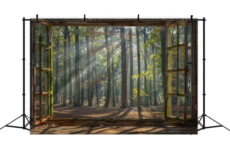 Wald Hintergrund Ideen Vintage Hütte Fenster Sonnenstrahlen Hintergrund CJJ2-31