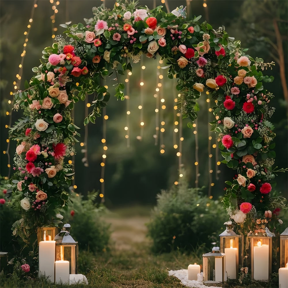 Wald Fotokulissen Elegante Rose Laterne Bogengang Hintergrund CJJ2-32