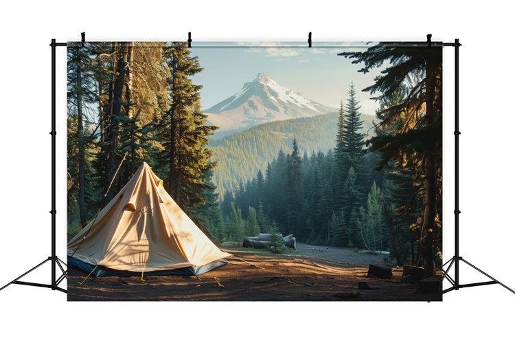 Wald Fotokulissen Bergblick Gelassenheit Camping Hintergrund CJJ2-34
