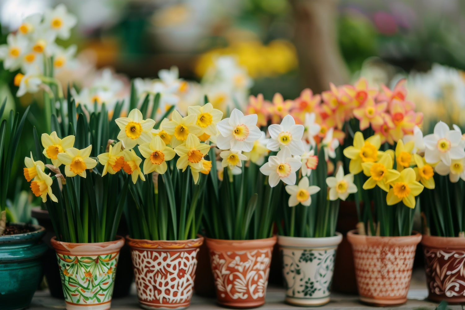 Narzisse Hintergrund Hintergrund getopft Frühling Blume Hintergründe CJJ2-4