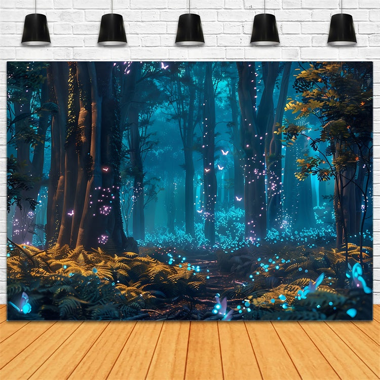 Wald Hintergrund Ideen Dreamy Glühwürmchen mondbeschienenen Wäldern Hintergrund CJJ2-43