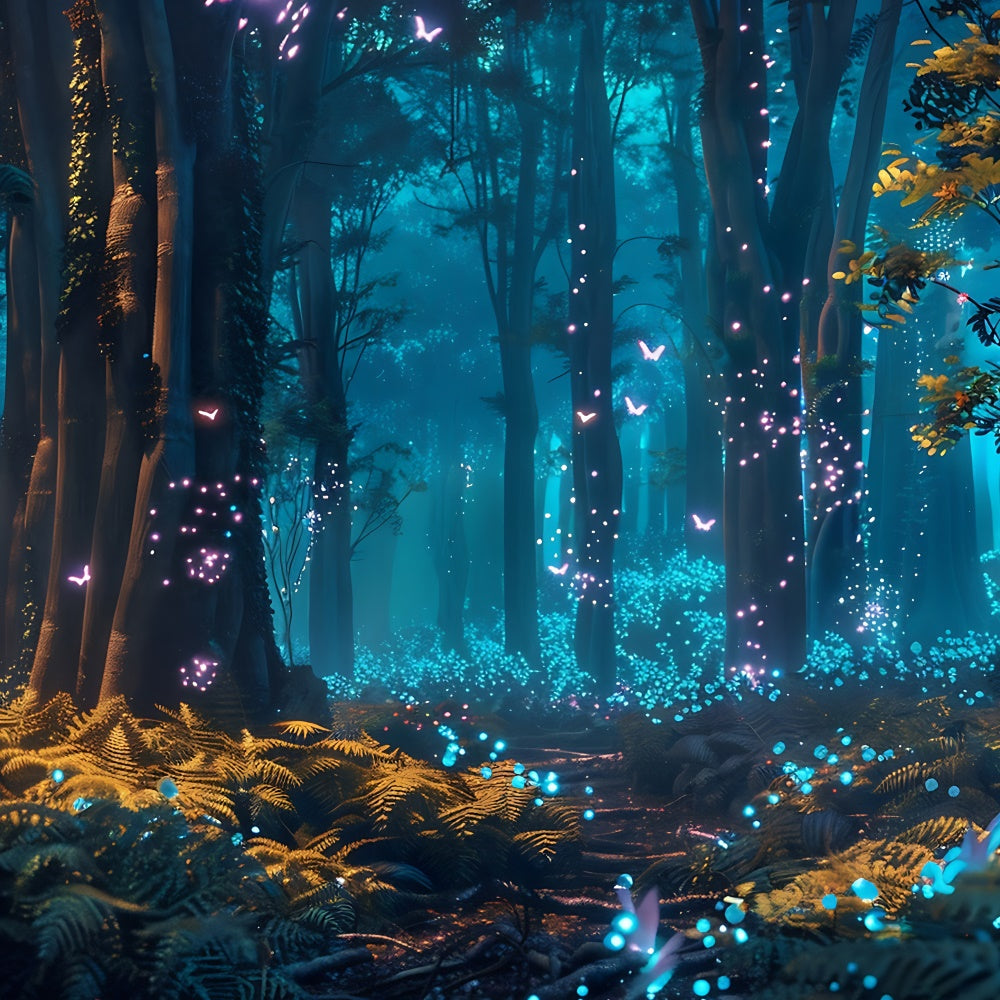 Wald Hintergrund Ideen Dreamy Glühwürmchen mondbeschienenen Wäldern Hintergrund CJJ2-43