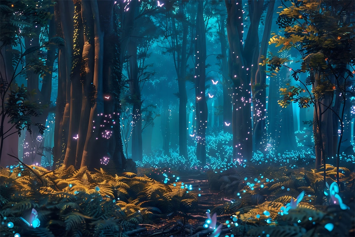 Wald Hintergrund Ideen Dreamy Glühwürmchen mondbeschienenen Wäldern Hintergrund CJJ2-43