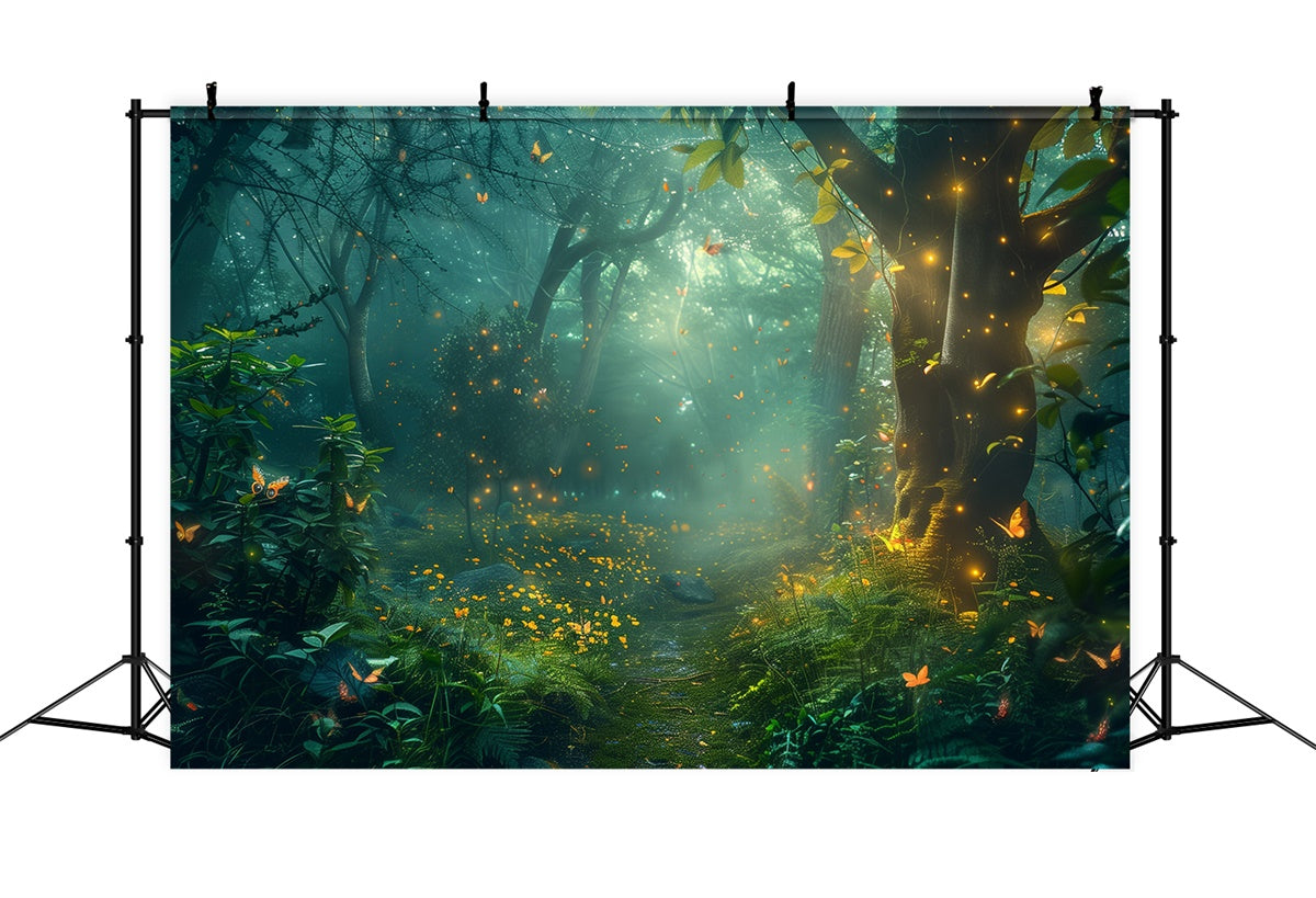 Wald Hintergrund Luminous Fireflies Secret Grove Hintergrund CJJ2-46