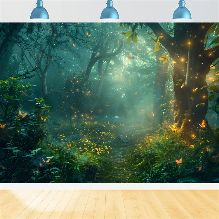 Wald Hintergrund Luminous Fireflies Secret Grove Hintergrund CJJ2-46