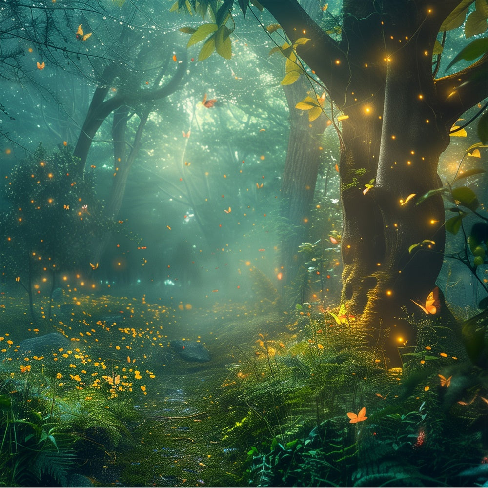 Wald Hintergrund Luminous Fireflies Secret Grove Hintergrund CJJ2-46