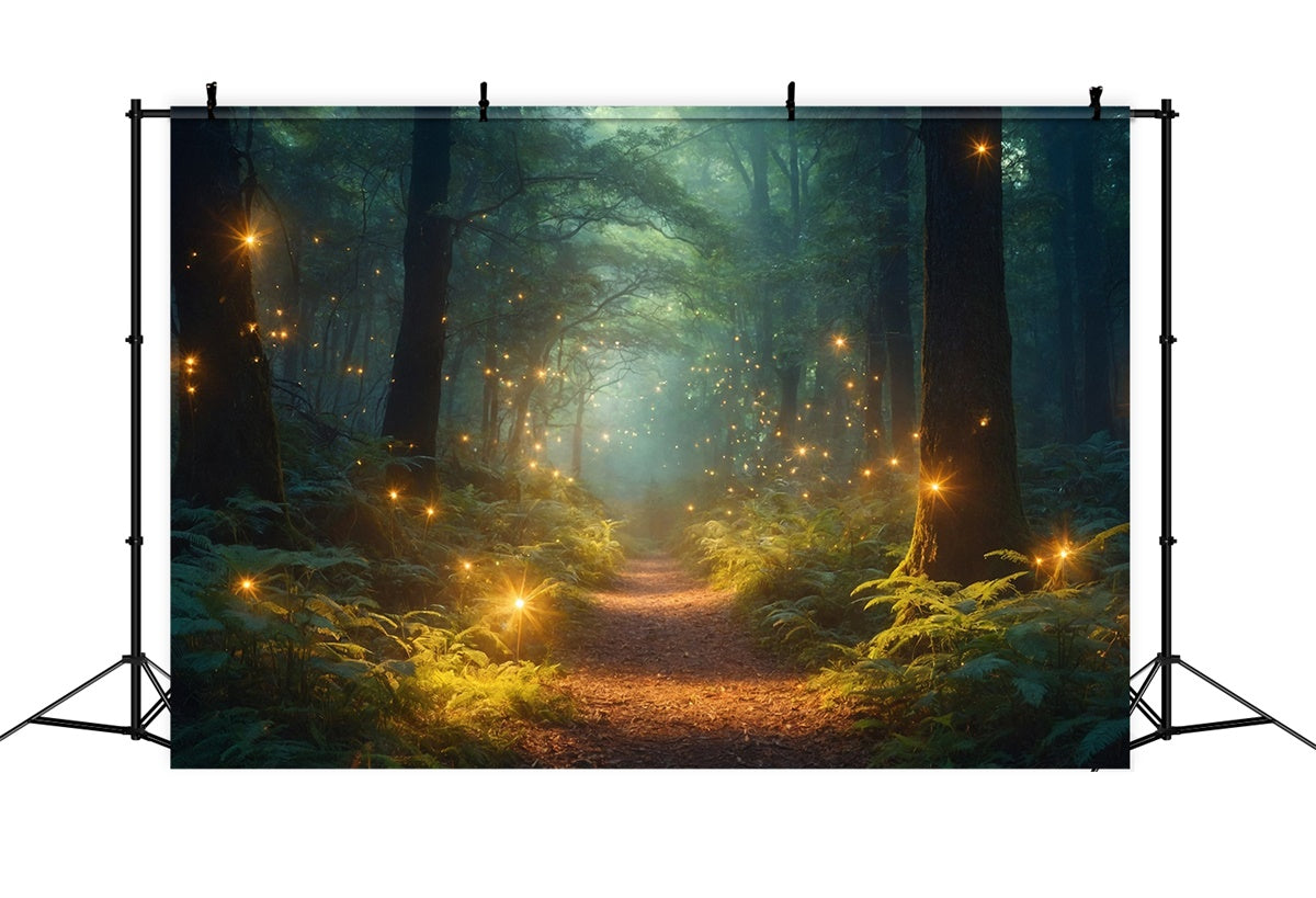Wald Fotokulissen Verträumte Glühwürmchen Magischer Wald Hintergrund CJJ2-56