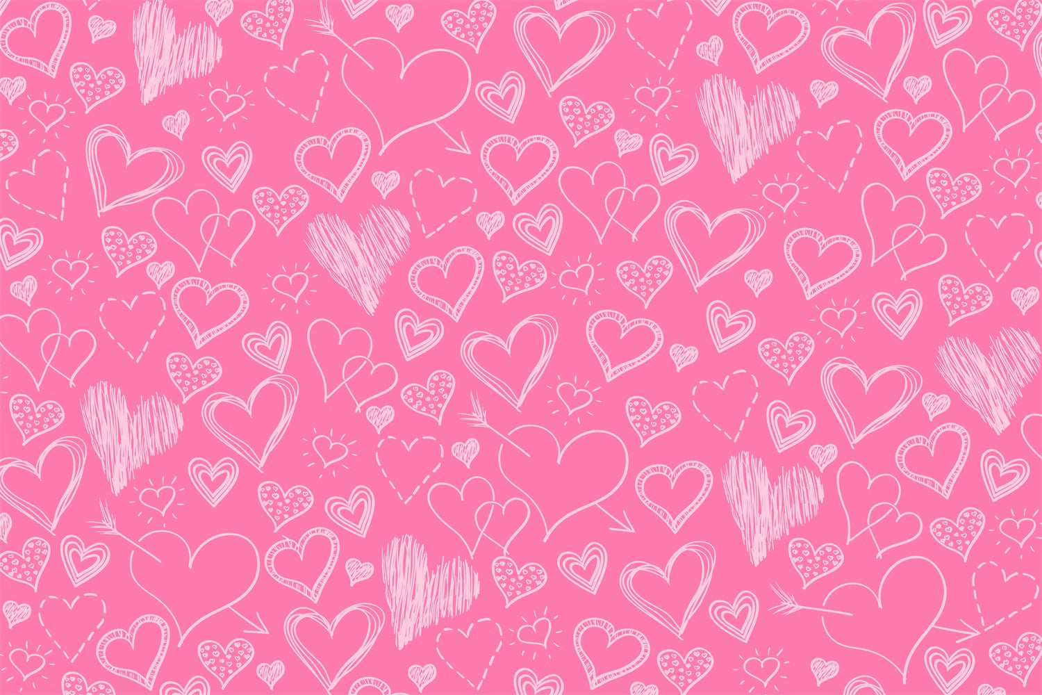 Pink Girl Backdrop Handgezeichnete Rosa Herzen Backdrop CJJ2-70