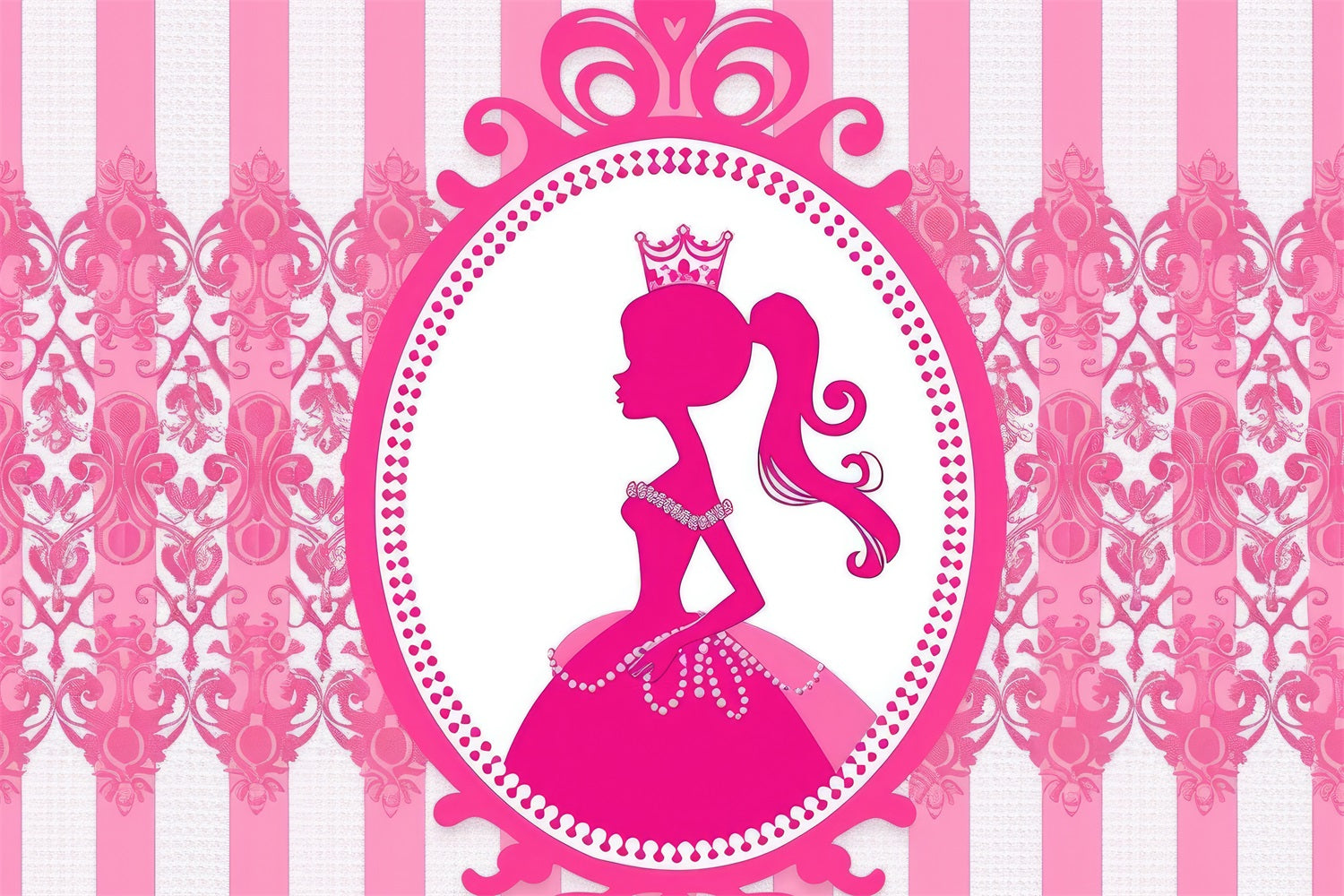 Fashion Doll Backdrop Design Rosa Prinzessin Hintergrund CJJ2-75