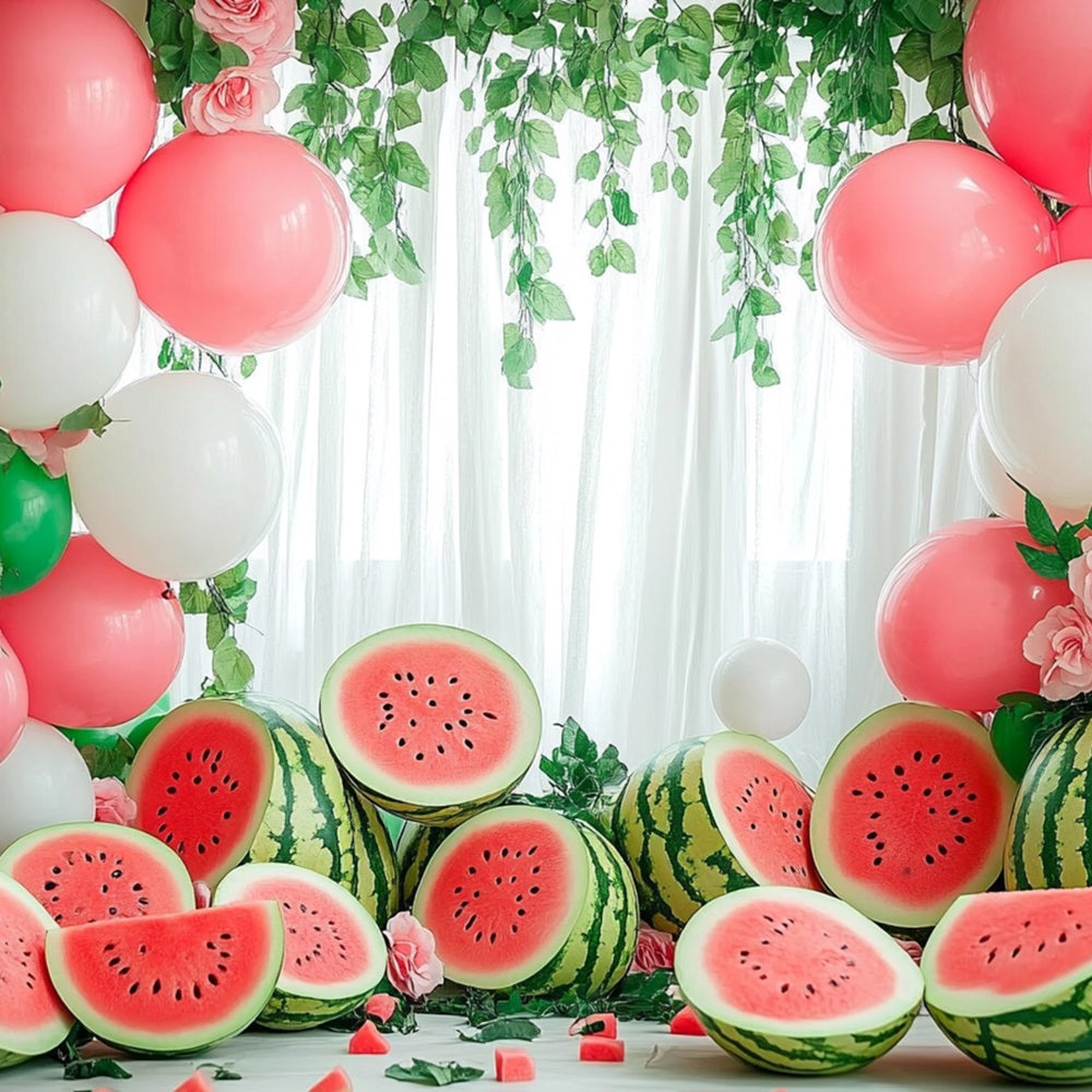 Wassermelone Fotohintergrund Wassermelone Ballongirlande Sommerhintergrund CJJ3-262