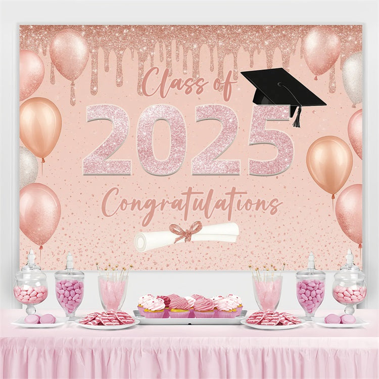 Graduated Backdrop Funkeln Ballons Party Graduation Backdrop CJJ3-269