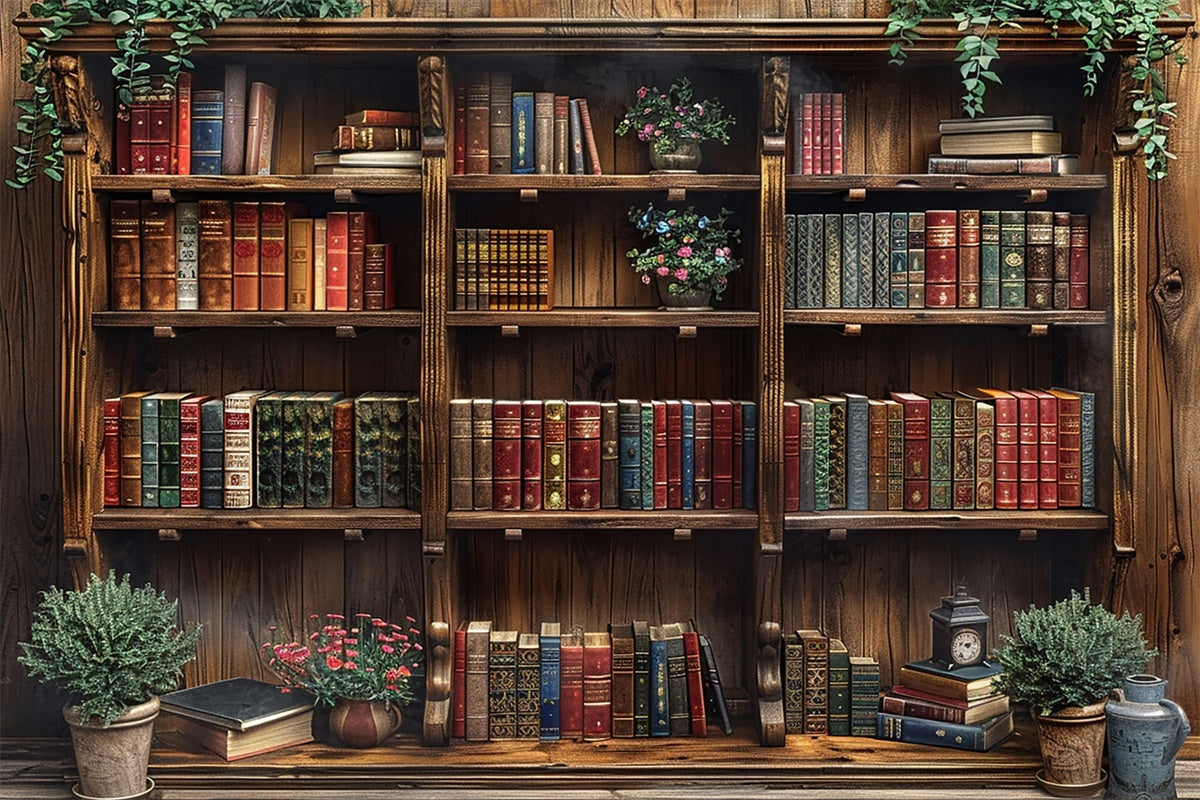 Welttag des Buches Backdrop Antike Studie Bücherregal Backdrop CJJ3-49