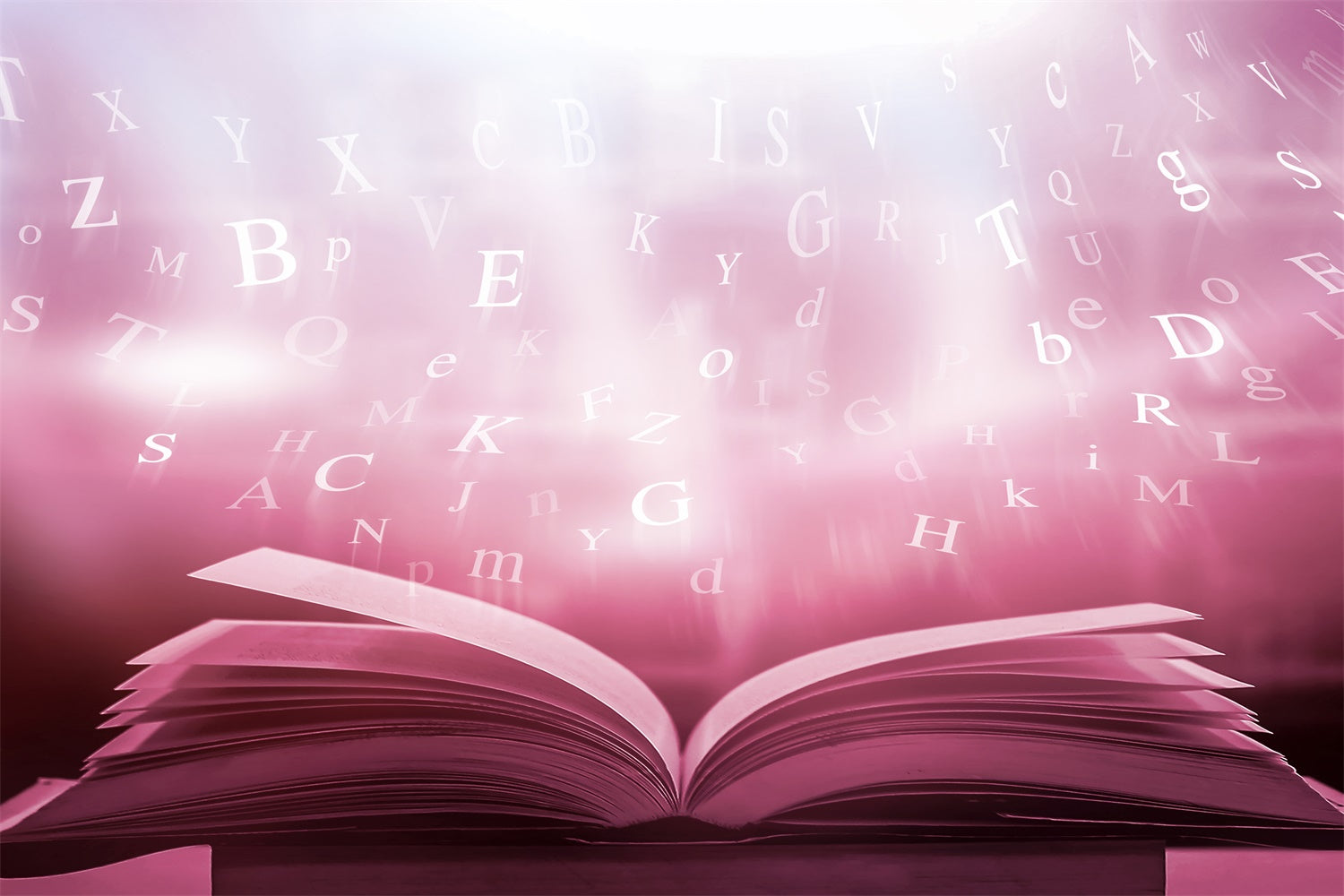 Welttag des Buches Backdrop Schwebende Buchstaben Buch Backdrop CJJ3-54