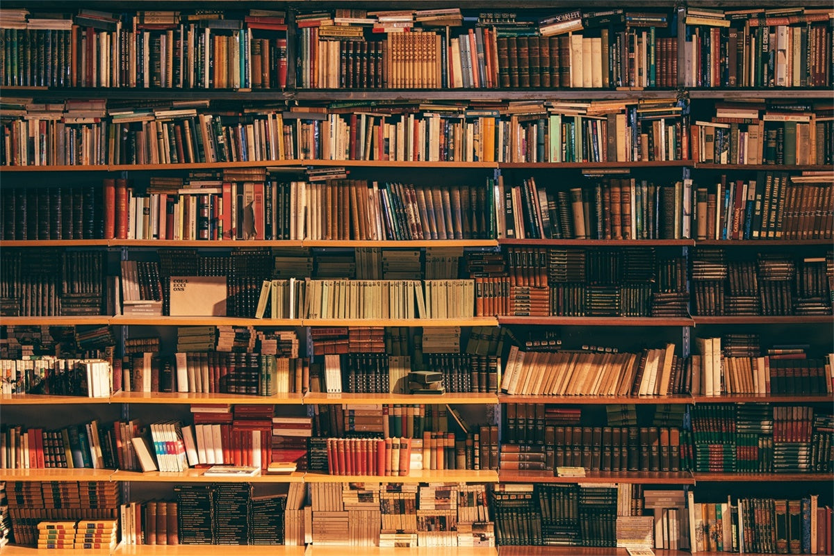 Welttag des Buches Backdrop Vintage Bibliothek Bücherregal Backdrop CJJ3-55