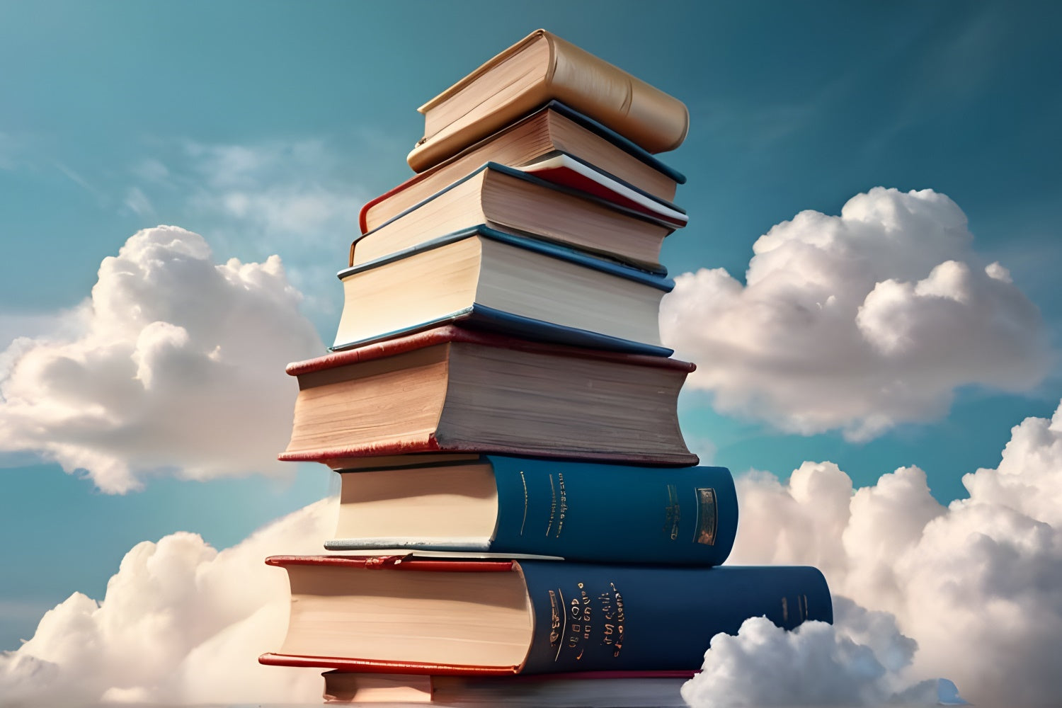 Welttag des Buches Backdrop Verträumter blauer Himmel Bücher Backdrop CJJ3-59