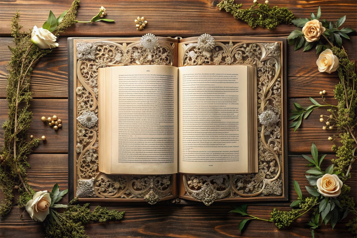 Welttag des Buches Backdrop Floral Ornate Book Backdrop CJJ3-62